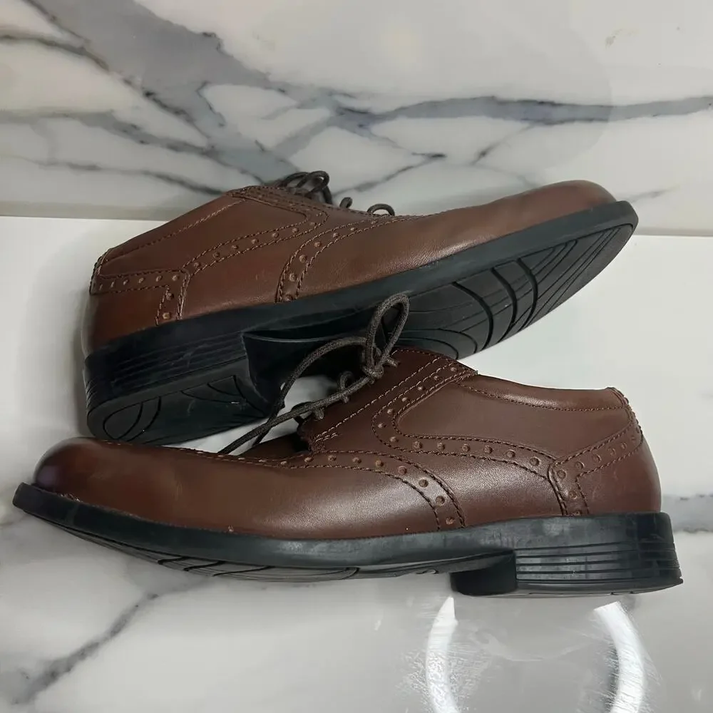 Thom McAn Men's Classic Preppy Brown Leather Bismark Oxford Dress Shoes Sz 8.5